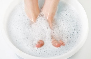 a foot bath with baking soda